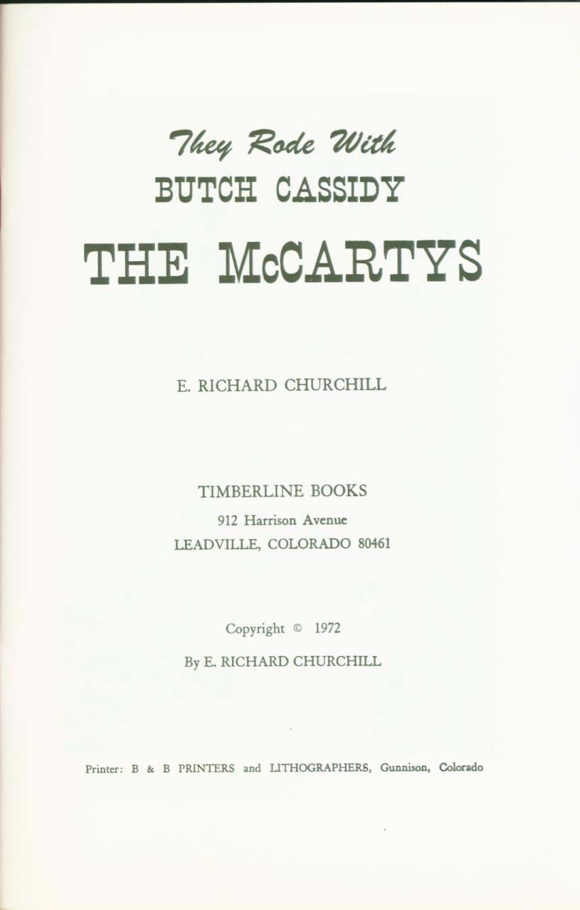 THE McCARTYS--they rode with Butch Cassidy. timb0762a